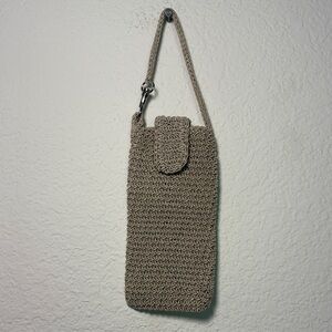 Vintage Woven Tan Clip On Sunglasses Case